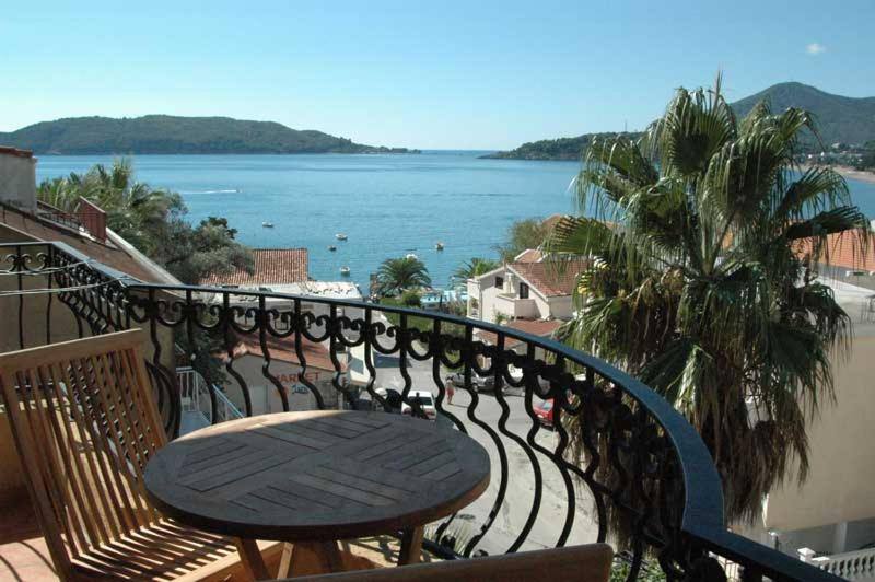 Balcony view over the Adriatic Sea in Rafailovići